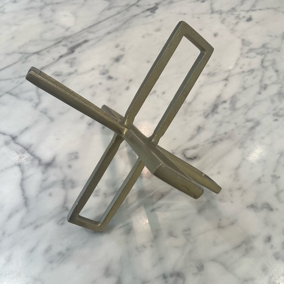 Metallic Gold Cube / Cross Sculpture - Picture 6 of 8